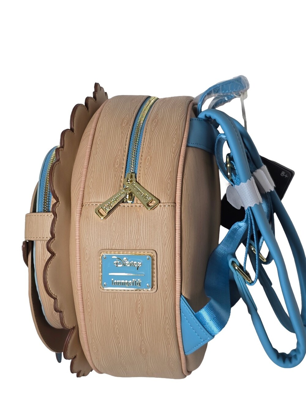 Loungefly Disney Pinocchio Cameo Mini Backpack Faux Woodgrain NWT - Picture 3 of 7